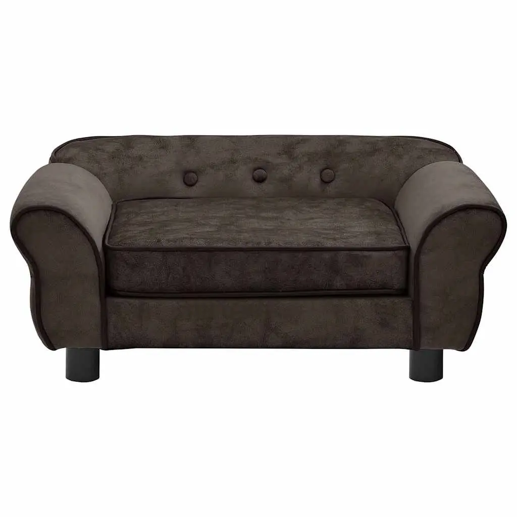Dog Sofa Brown Small Plush Cushion Furniture
