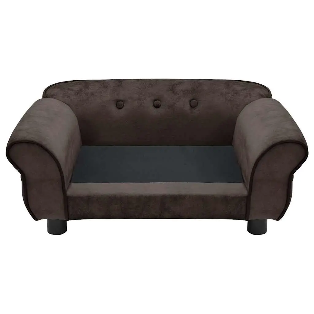 Dog Sofa Brown Small Plush Cushion Furniture