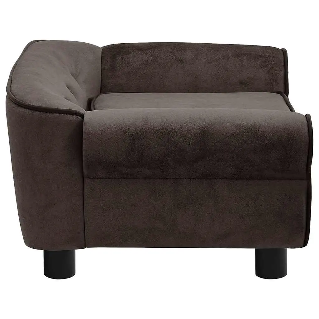 Dog Sofa Brown Small Plush Cushion Furniture