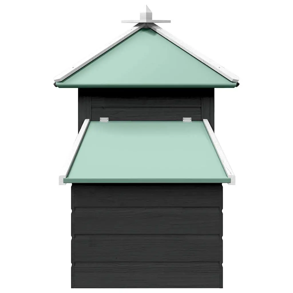 Wooden Chicken Coop Grey Large Run Poultry Cage with Nesting Box and Galvanised Steel Wire Mesh