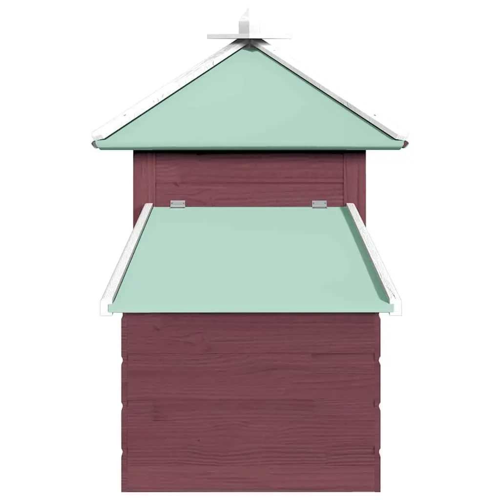 Chicken Coop Brown Large Solid Fir Wood Run Poultry Hen House with Nest Box