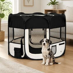 Compact and Sturdy Dog Playpen with Carrying Bag - 90x90x58cm