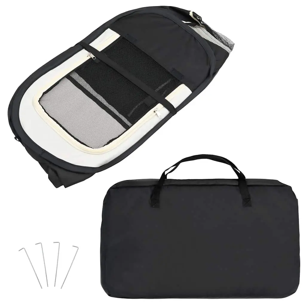 Foldable Dog Playpen Black 110 x 110 x 58 cm Portable Training Enclosure with Carrying Bag