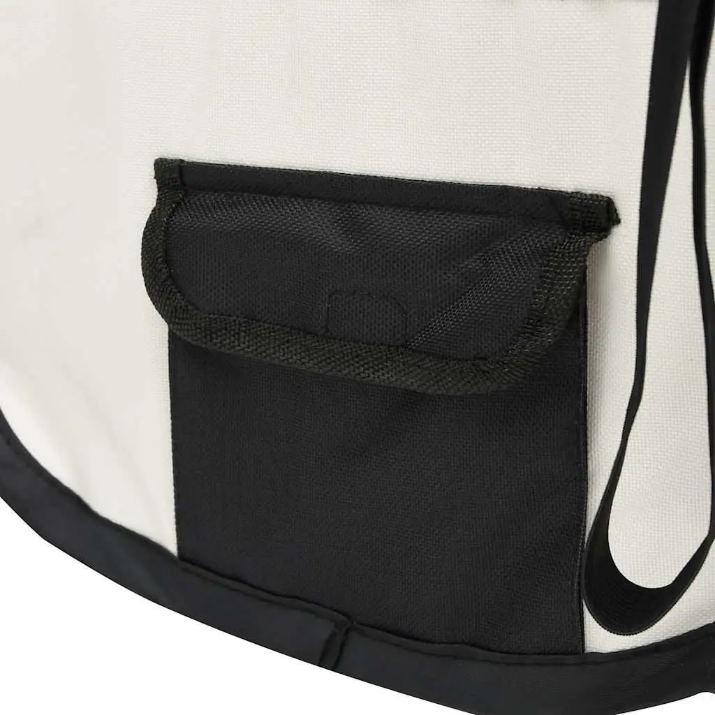 Foldable Dog Playpen Black 110 x 110 x 58 cm Portable Training Enclosure with Carrying Bag
