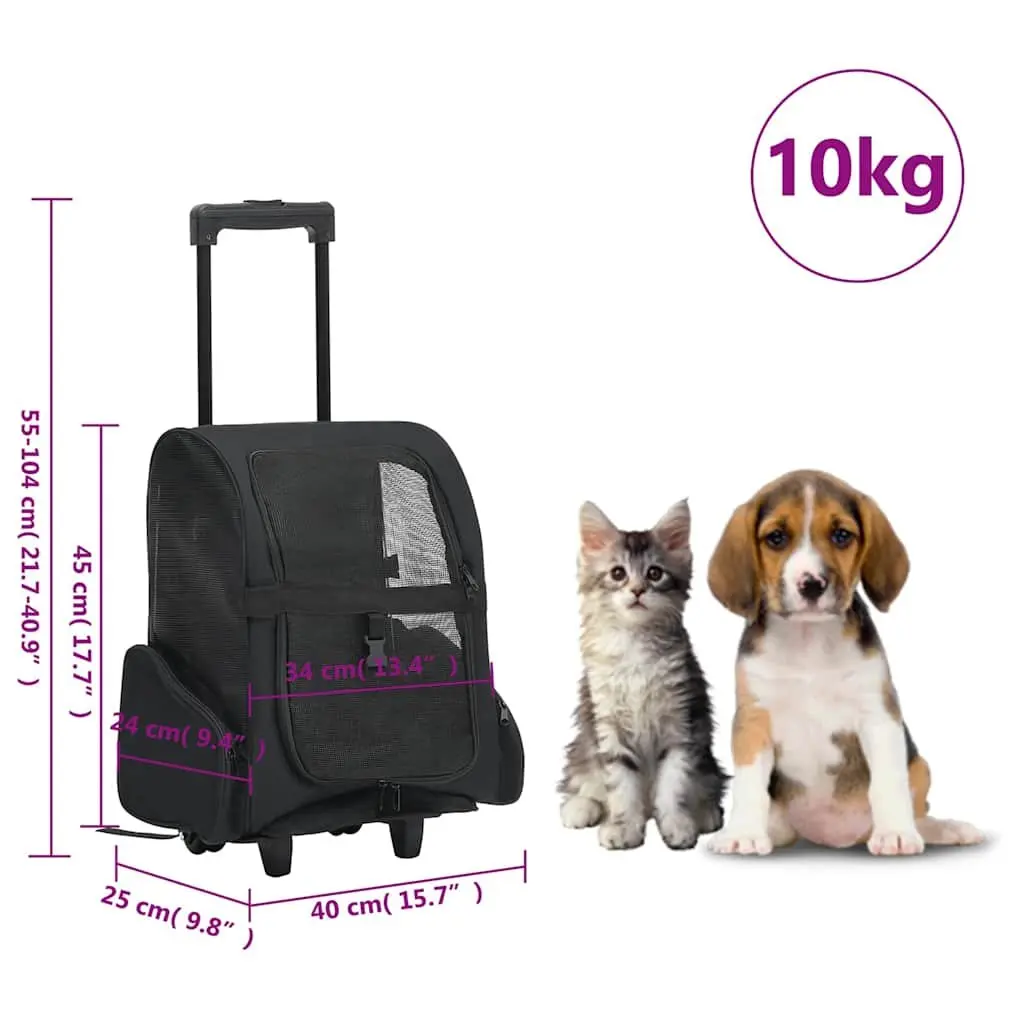 Foldable Pet Trolley Lightweight Ventilated Carrier Backpack Handbag Small Dogs