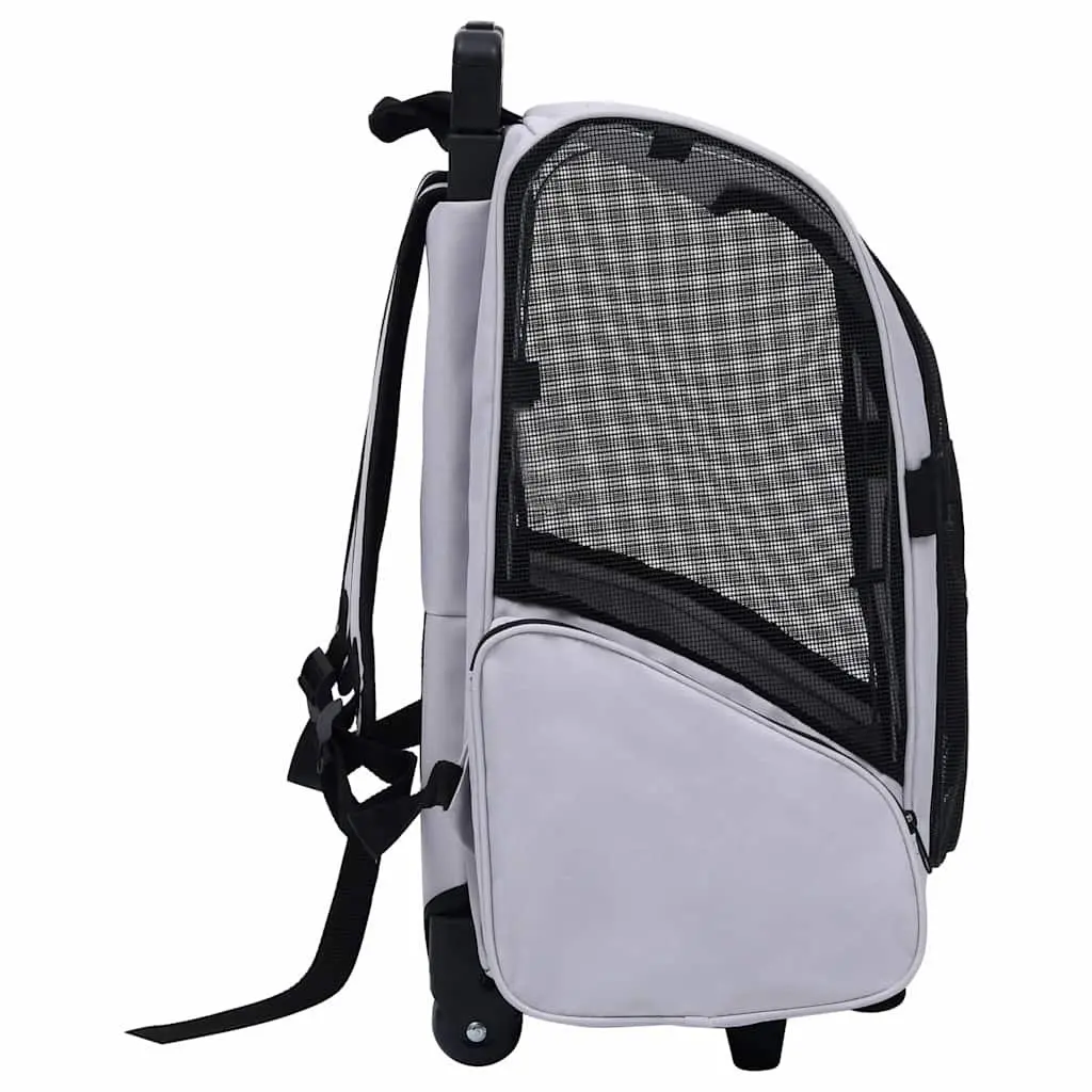 Foldable Pet Trolley Grey Multipurpose Carrier Backpack Handbag for Small Dogs Cats