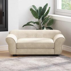 Dog Sofa Pet Bed Cream Plush Cushion Small Animals Cats Washable Cover