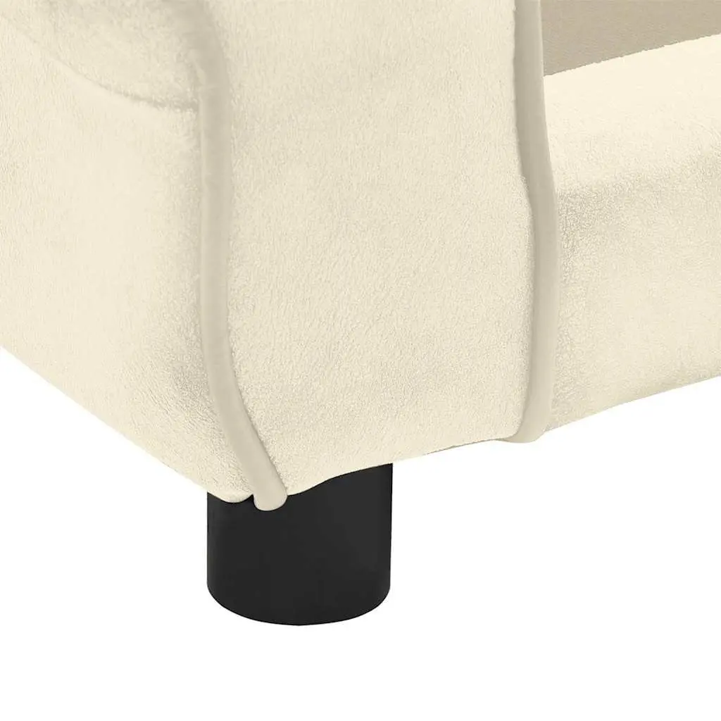 Dog Sofa Cream Plush Cushion Washable Cover