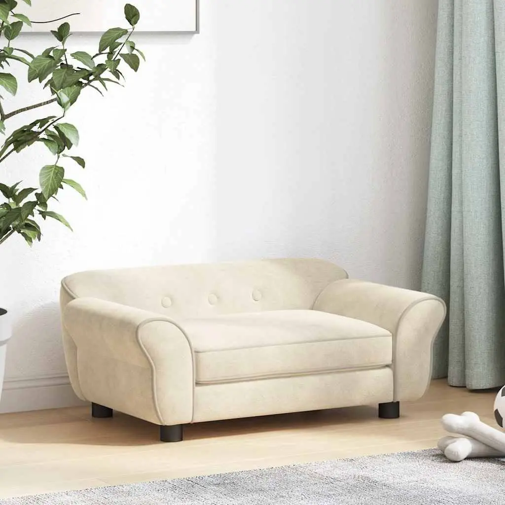 Dog Sofa Cream Plush Cushion Washable Cover