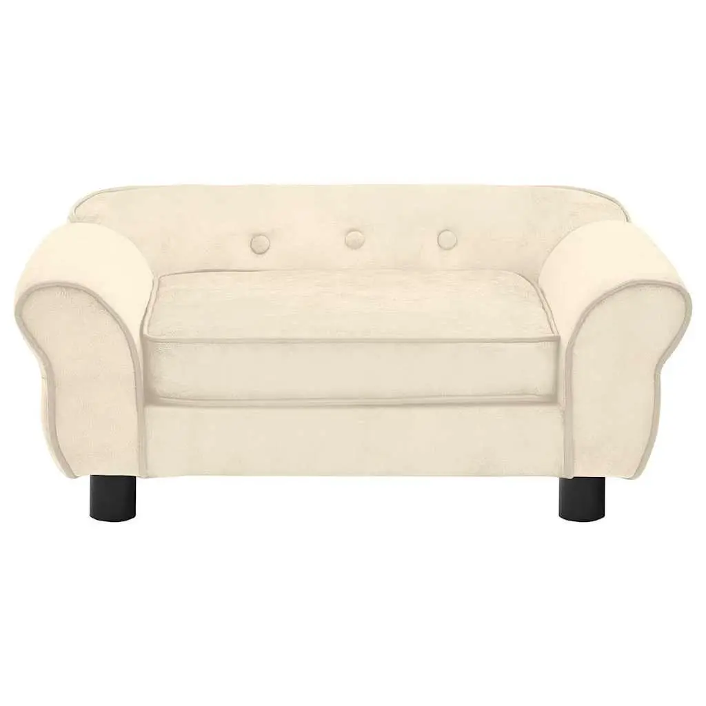 Dog Sofa Cream Plush Cushion Washable Cover