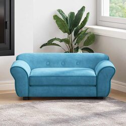 Dog Sofa Bed Turquoise Pet Couch Plush Cushion Small Animals Cats Washable Cover