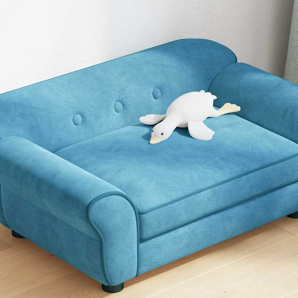 Dog Sofa Bed Turquoise Small Plush Cushion Washable Cover
