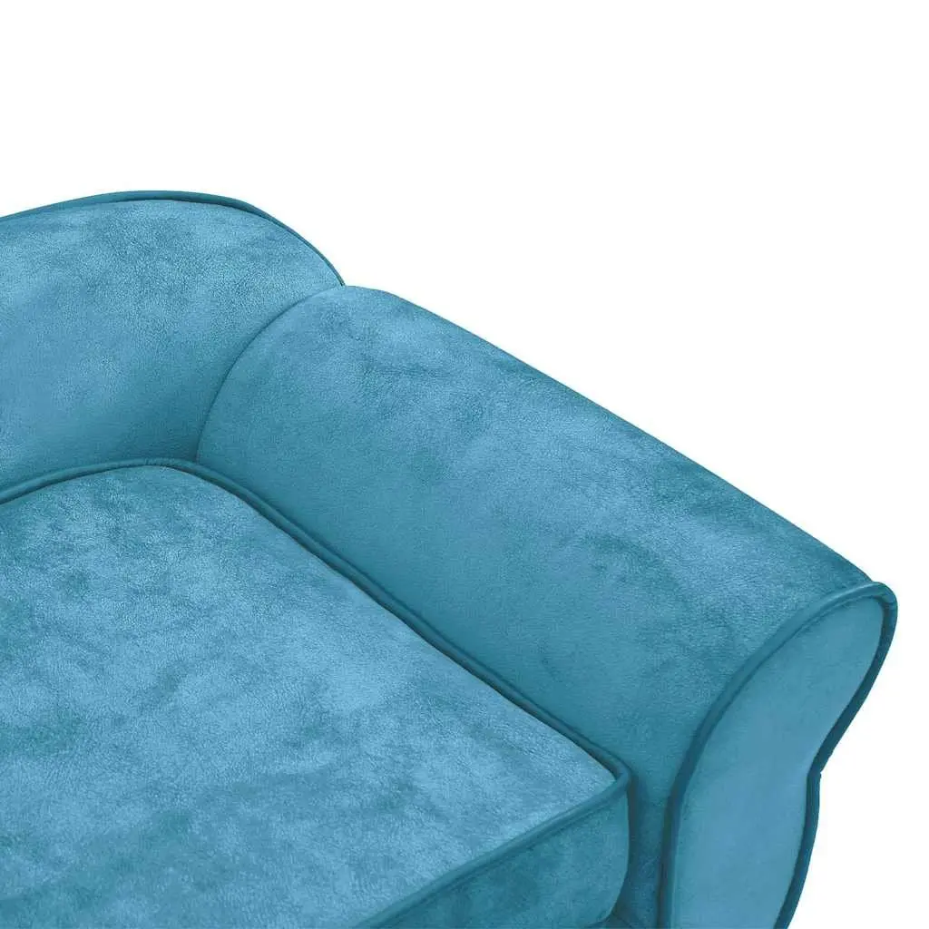 Dog Sofa Bed Turquoise Small Plush Cushion Washable Cover