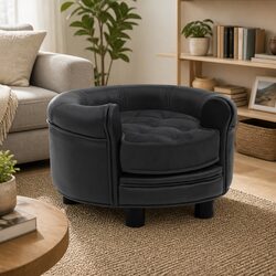 Compact Dog Sofa Bed with Sturdy Frame - Grey