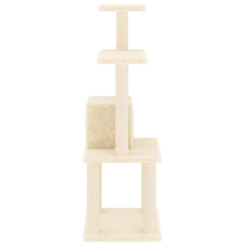 Cat Tree Cream 105cm Multi-Level Scratching Post Climbing Activity Centre Perch Rest