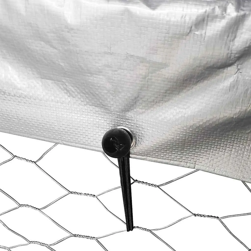 Outdoor Dog Kennel Silver 400x200x150cm Sturdy Steel Mesh Run with Roof