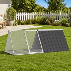 Rabbit Cage Anthracite Galvanised Steel Hutch Small Animal Enclosure Playpen