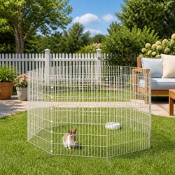 Small Animal Enclosure 8-Panel Pet Pen Playpen Exercise Run Cage Indoor Outdoor