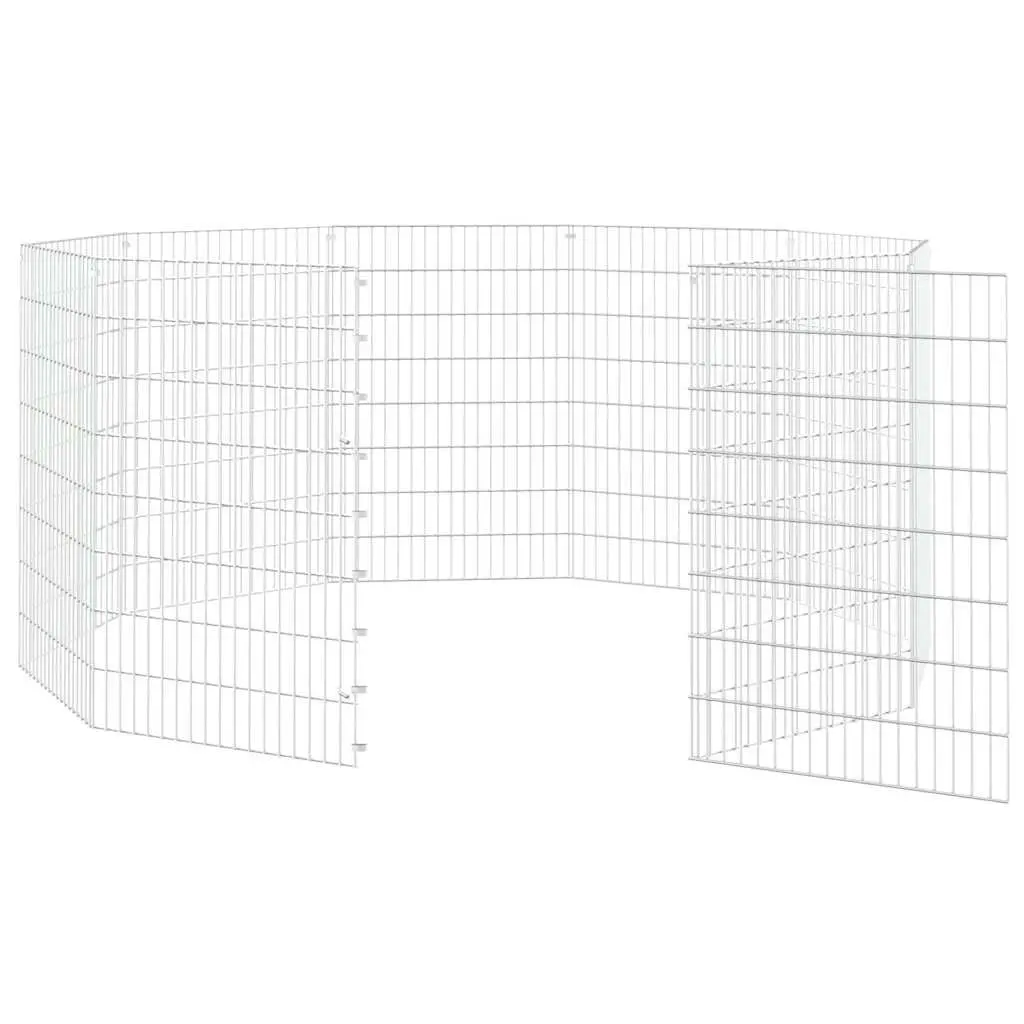 Small Animal Enclosure Silver 10-Panel Durable Construction Flexible Assembly