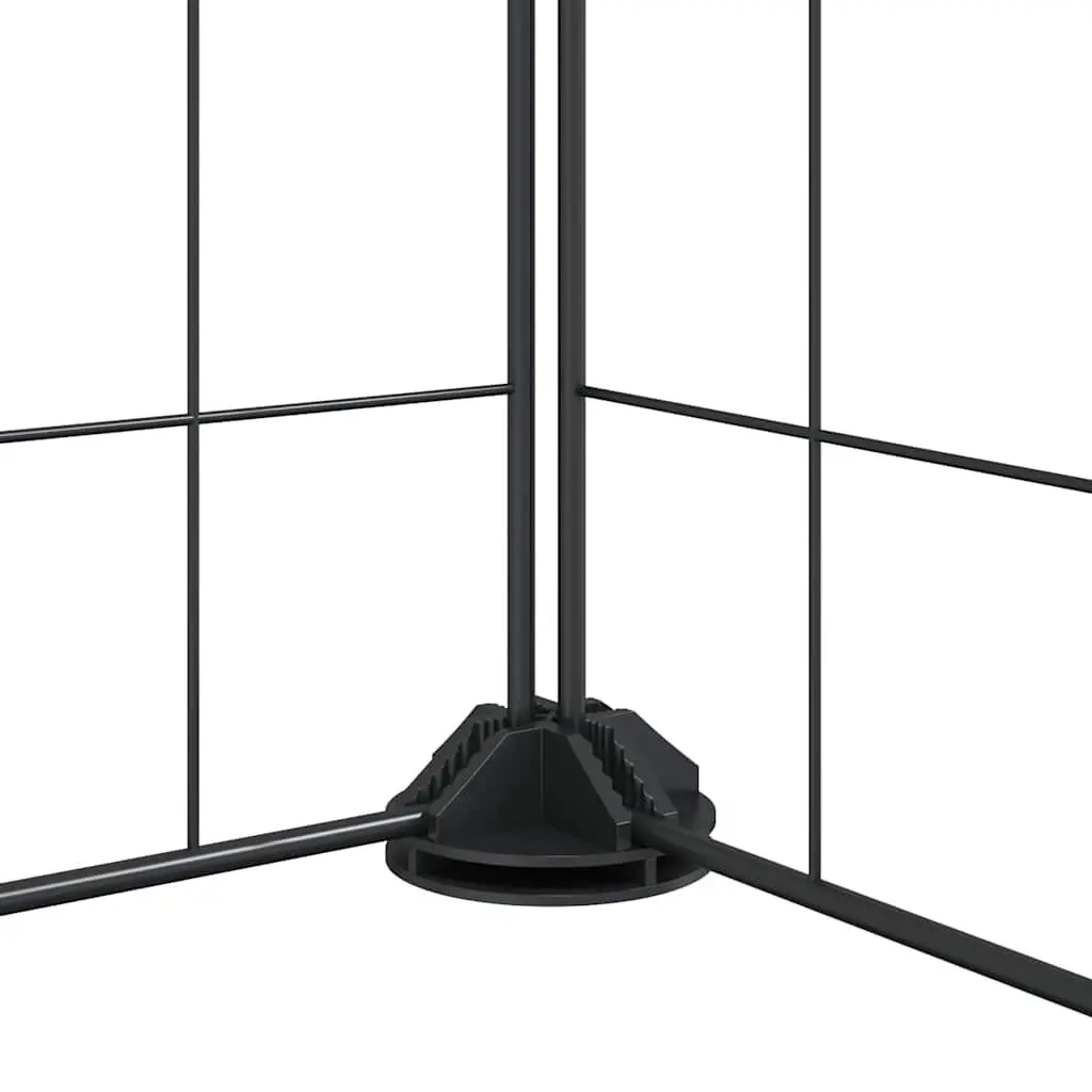 8 Panel Pet Cage Black Steel Small Animal Exercise Enclosure