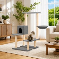 Cat Tree with Hammock for Active Cats