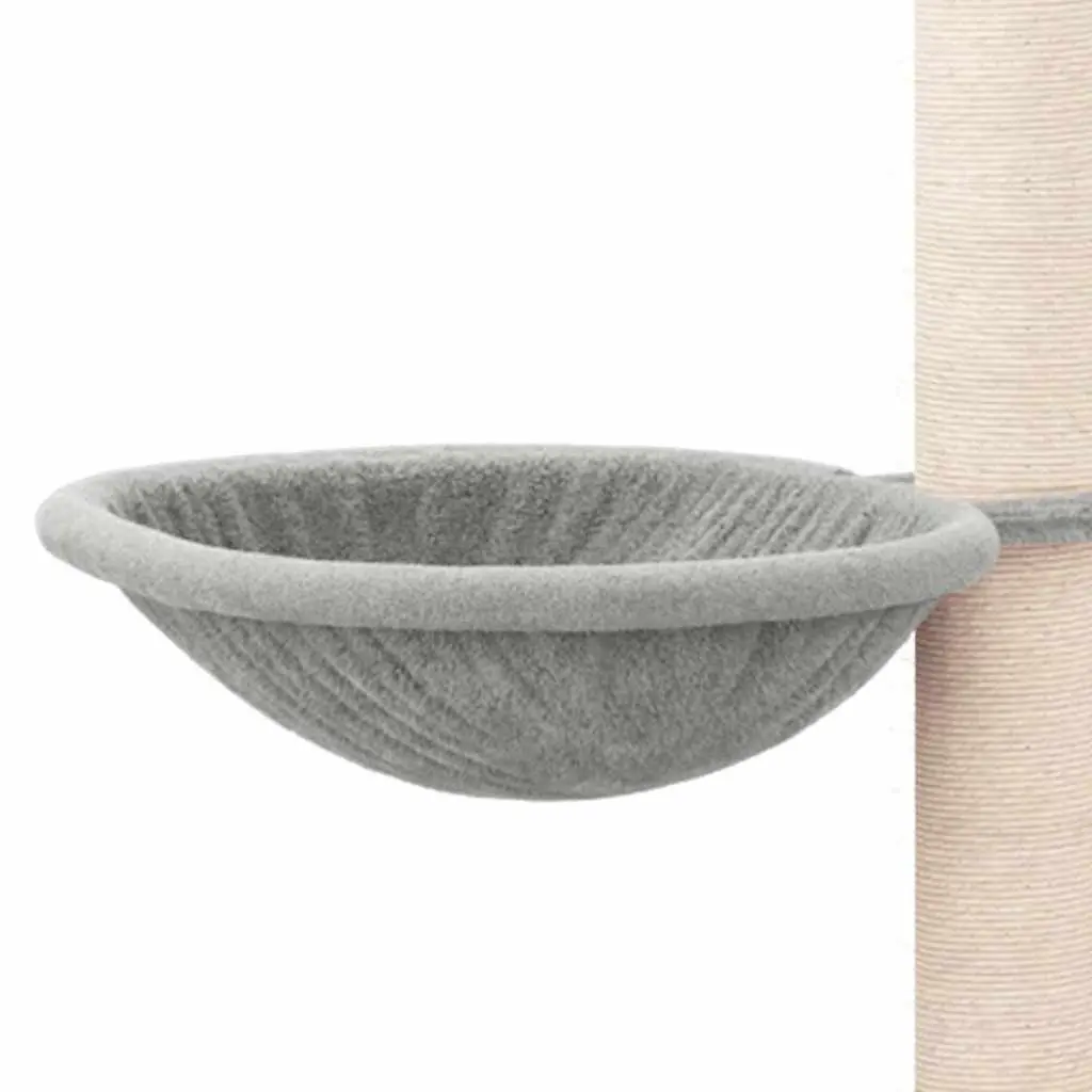 Cat Tree Grey 94.5cm Multi-level with Sisal Scratching Posts House Hammock Platforms