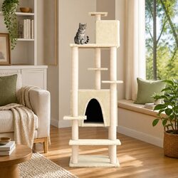 Multi-Level Cat Tree with Scratching Posts 154cm