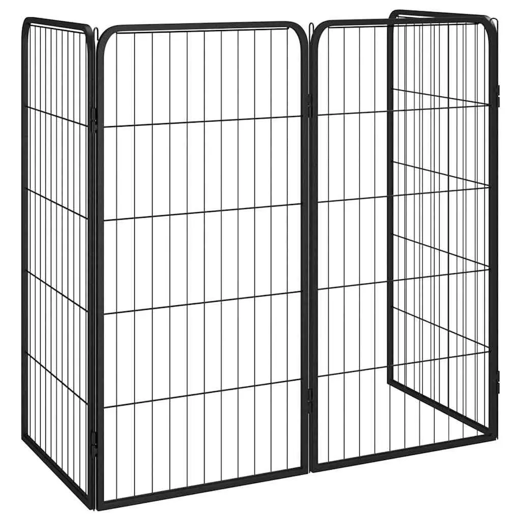 Dog Playpen Black 50x100 cm 4 Panel Exercise Enclosure Portable Pet Pen Run