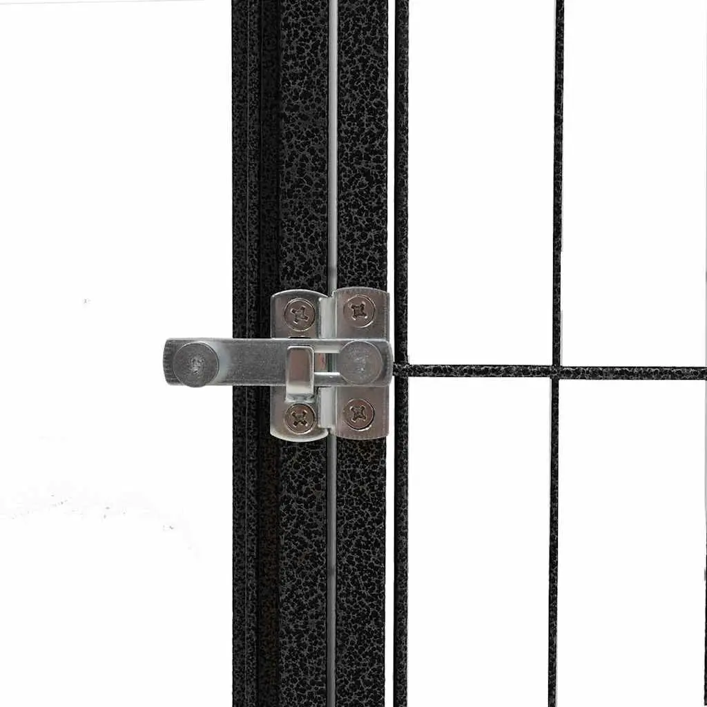 Dog Playpen Black 100x50 cm 4 Panels Portable Heavy-duty Exercise Enclosure