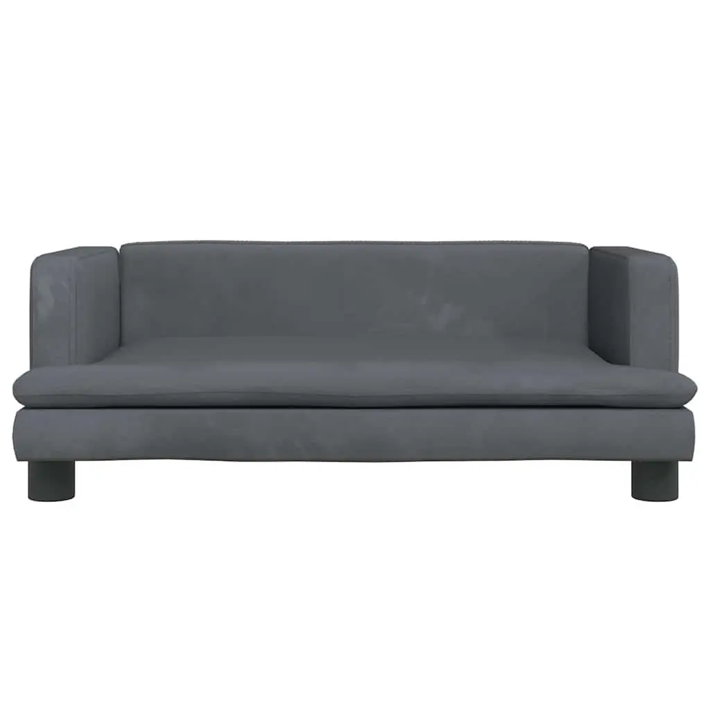 Dog Bed Grey 80x45x30cm Velvet Foam Cushion Pet Sofa Couch