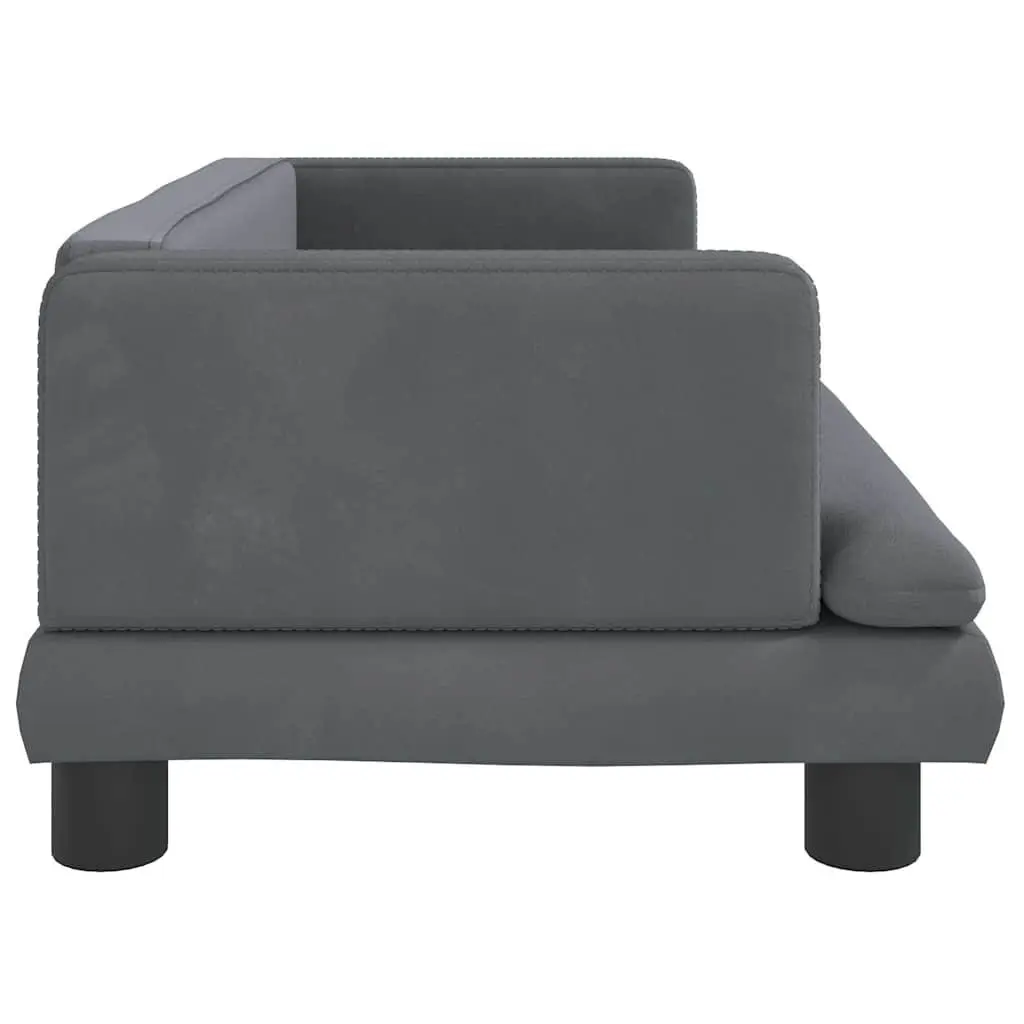 Dog Bed Grey 80x45x30cm Velvet Foam Cushion Pet Sofa Couch