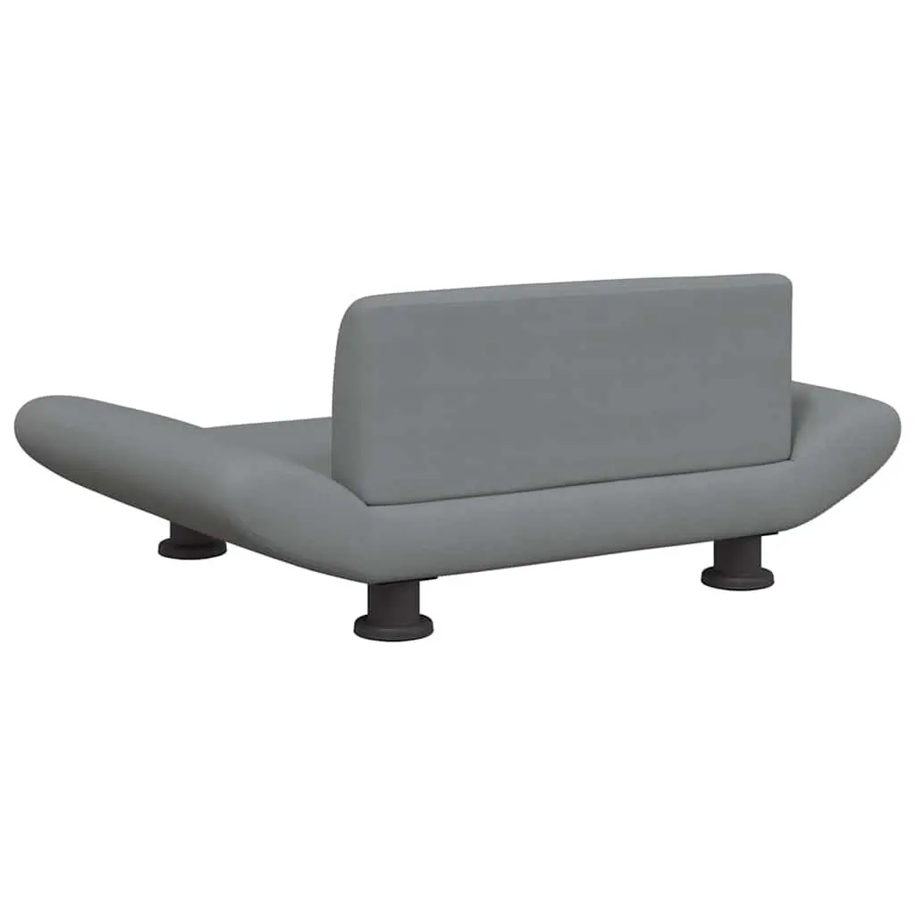 Dog Bed Grey Fabric Pet Sofa Couch Cushion Lounger Furniture Indoor Comfort Rest