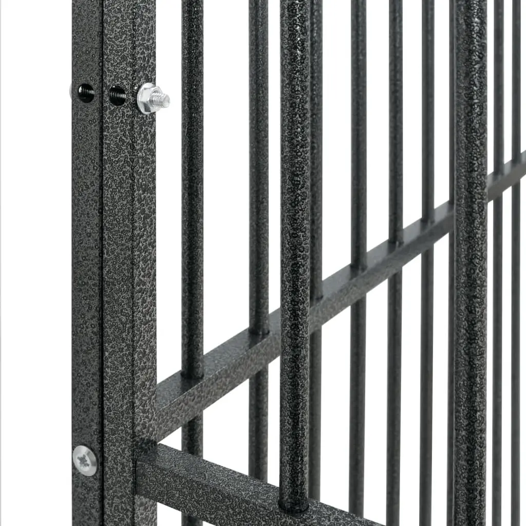 Dog Playpen Black 4 Panel Galvanised Steel Exercise Pen