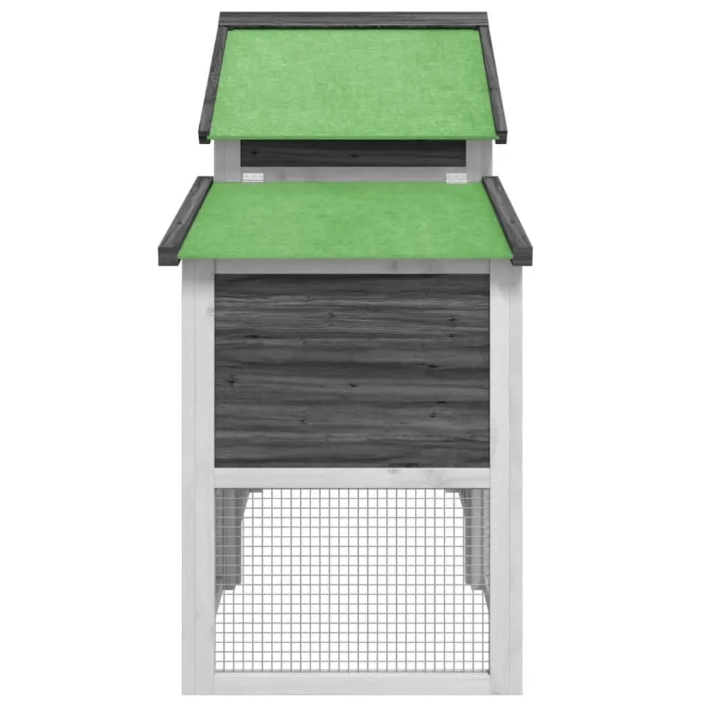 Chicken Coop Grey Solid Pine Wood Large Nesting Box Run Ramp
