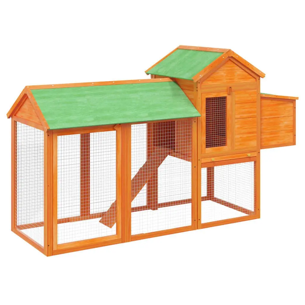 Chicken Coop Brown Solid Pine Wood Outdoor Nesting Box Ramp for Small Animals