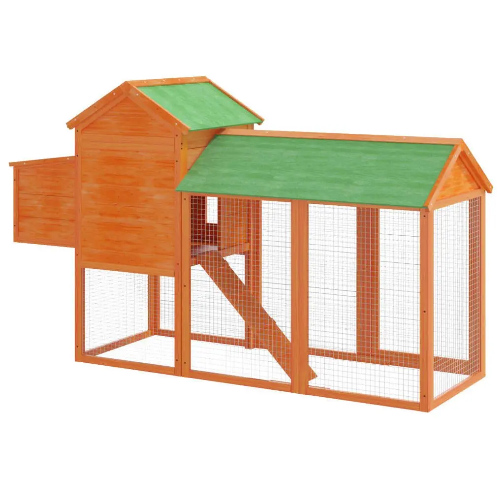 Chicken Coop Brown Solid Pine Wood Outdoor Nesting Box Ramp for Small Animals