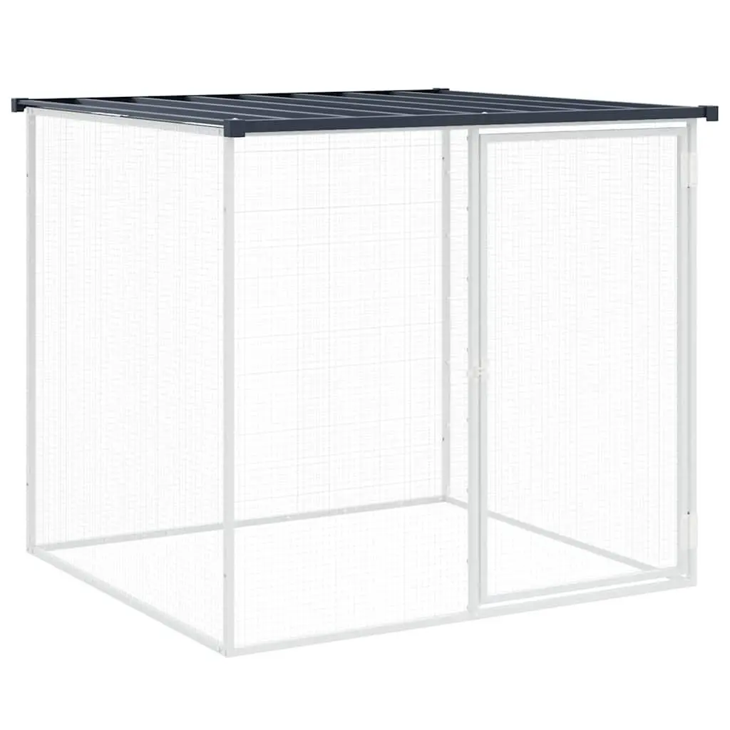 Chicken Cage Anthracite 103x98x90cm Galvanised Steel Coop with Roof