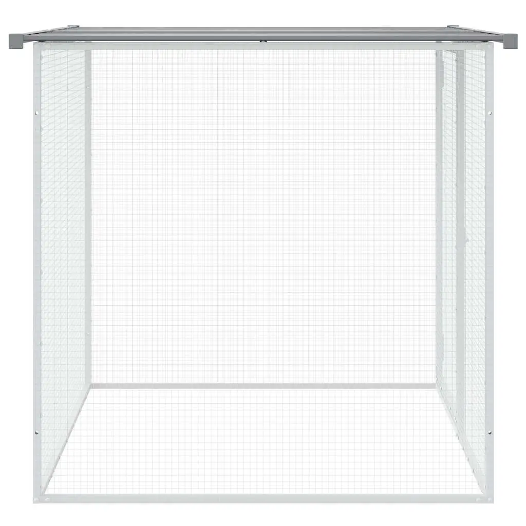 Chicken Cage Grey Galvanised Steel Small Animal Habitat Outdoor with Roof