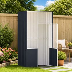 Bird Cage Aviary Anthracite Galvanised Steel Large Walk-In Flight Enclosure