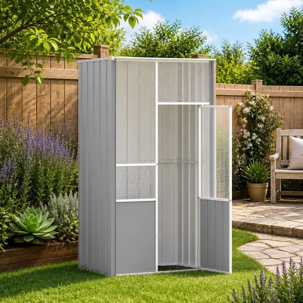 Bird Cage Grey Large Walk In Flight Enclosure Galvanised Steel