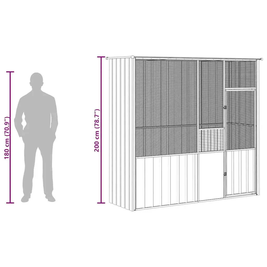 Bird Cage Anthracite Large Galvanised Steel Outdoor Indoor Enclosure