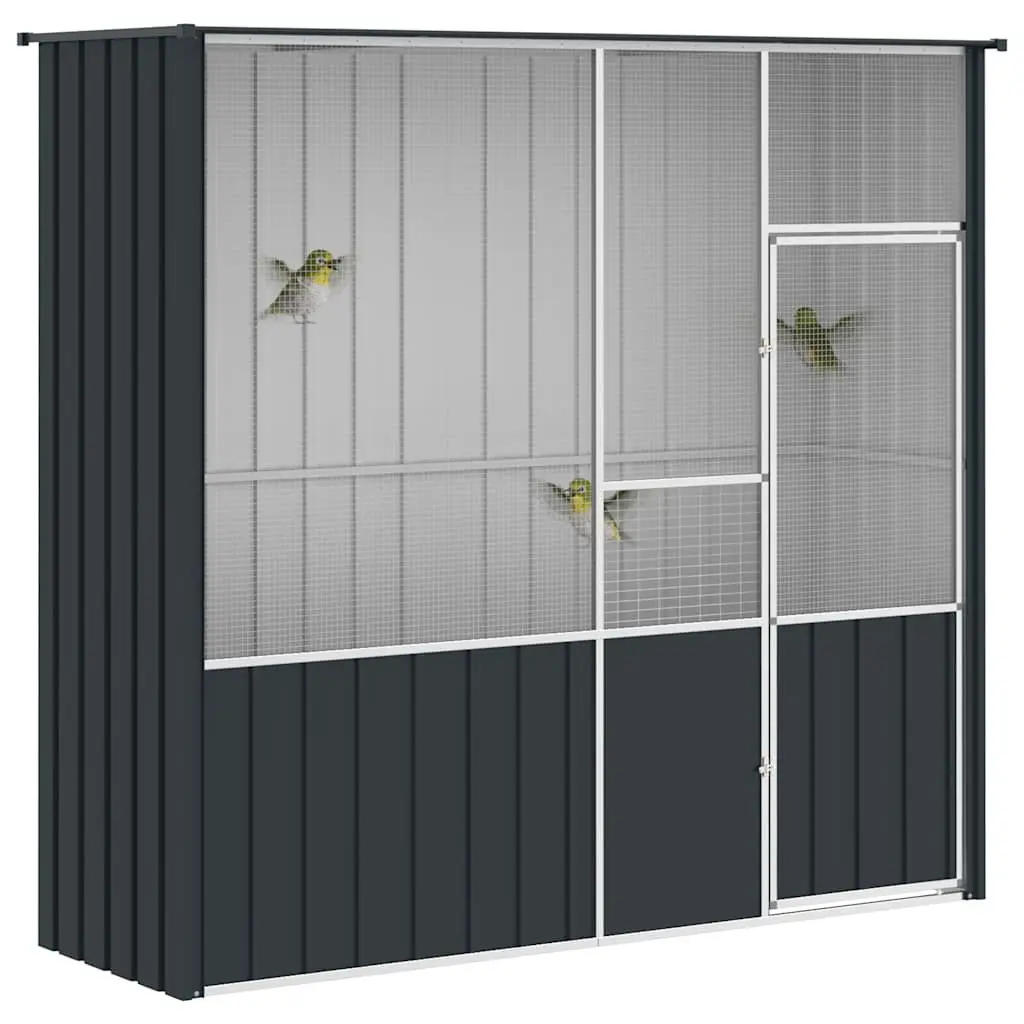 Bird Cage Anthracite Large Galvanised Steel Outdoor Indoor Enclosure