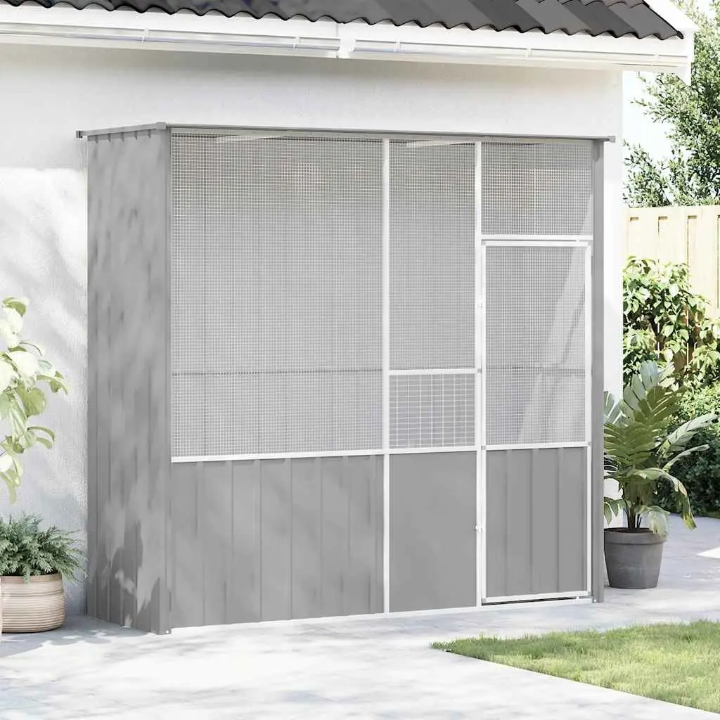 Bird Cage Aviary Grey Large Galvanised Steel Frame Welded Fence