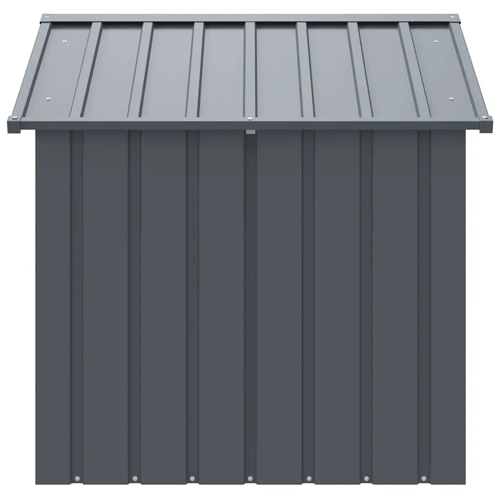 Dog House Black Outdoor Puppy Kennel with Roof Durable Galvanised Steel Construction