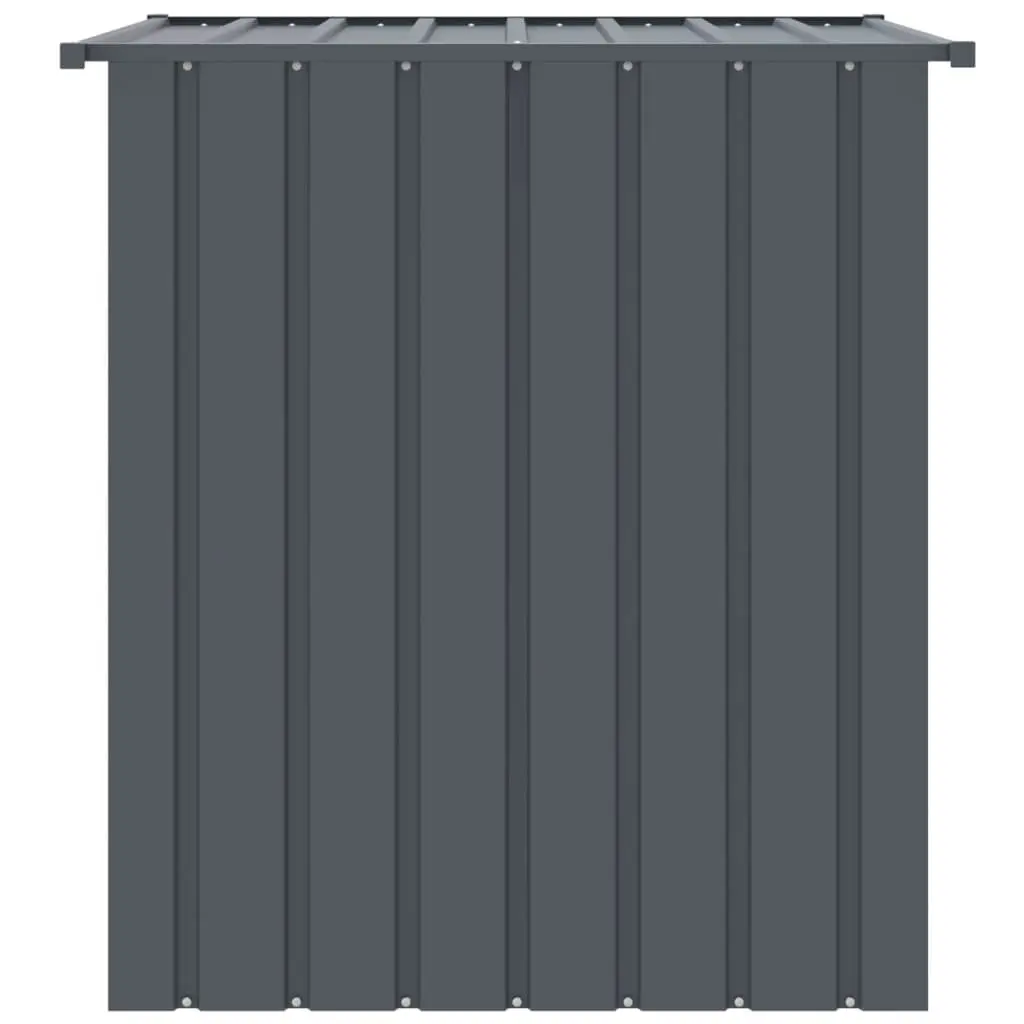 Dog Kennel Black Galvanised Steel Outdoor Shelter with Roof