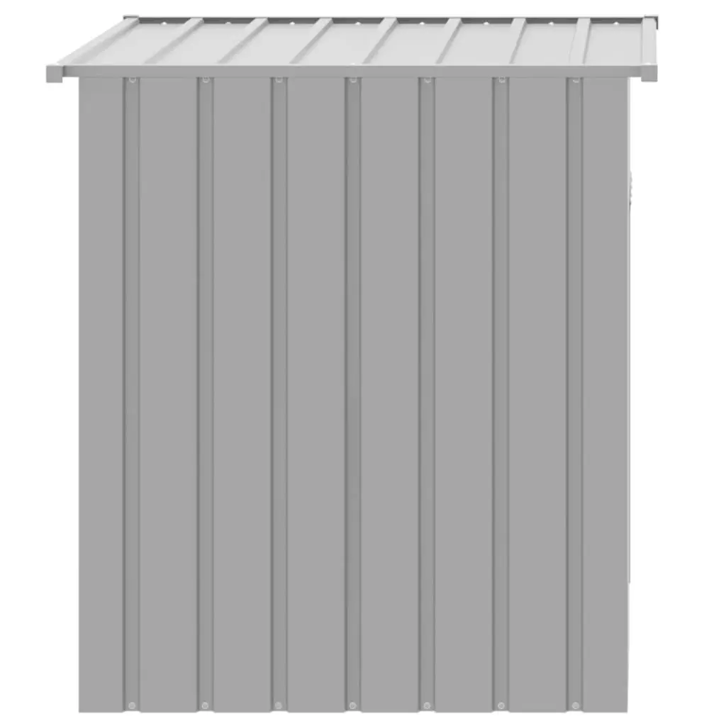 Dog Kennel Grey Galvanised Steel Outdoor Shelter with Roof