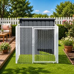 Compact Anthracite Dog House with Extended Run