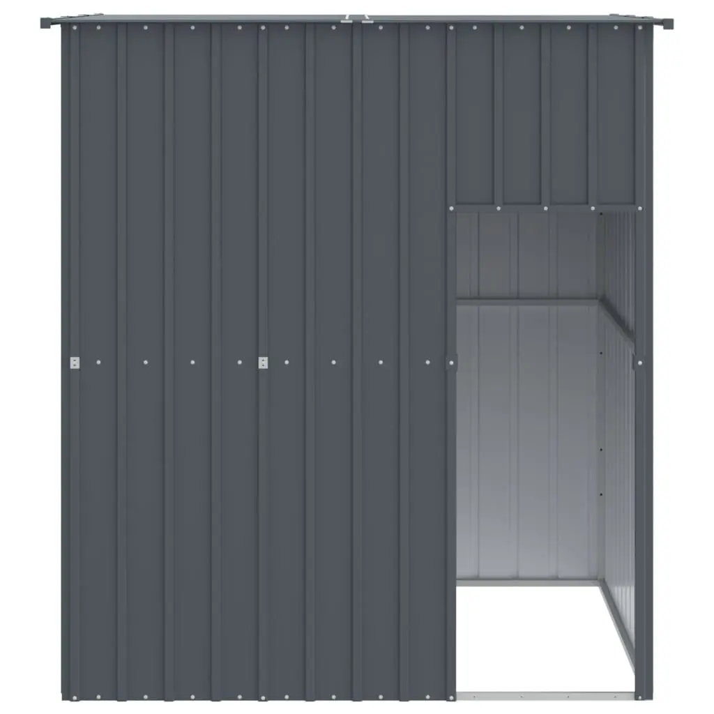 Dog House Anthracite Galvanised Steel Outdoor Shelter with Roof