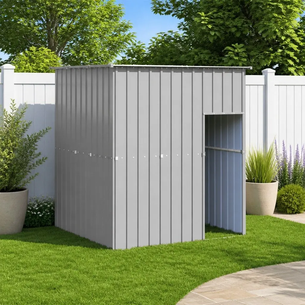 Dog Kennel Grey Large Heavy Duty Outdoor Shelter with Roof