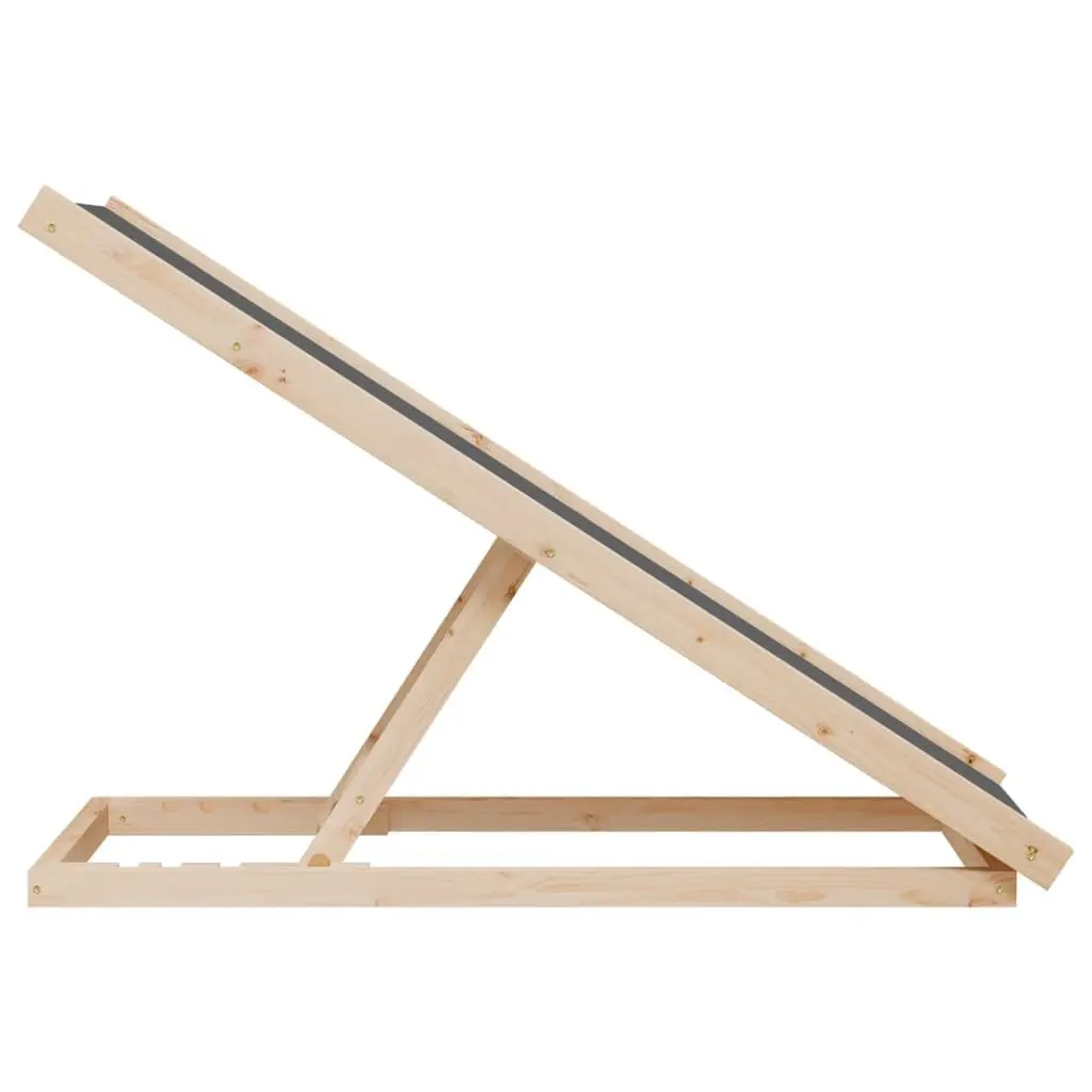 Dog Ramp Grey 100x40cm Foldable Adjustable Height Anti-slip Polyester Surface